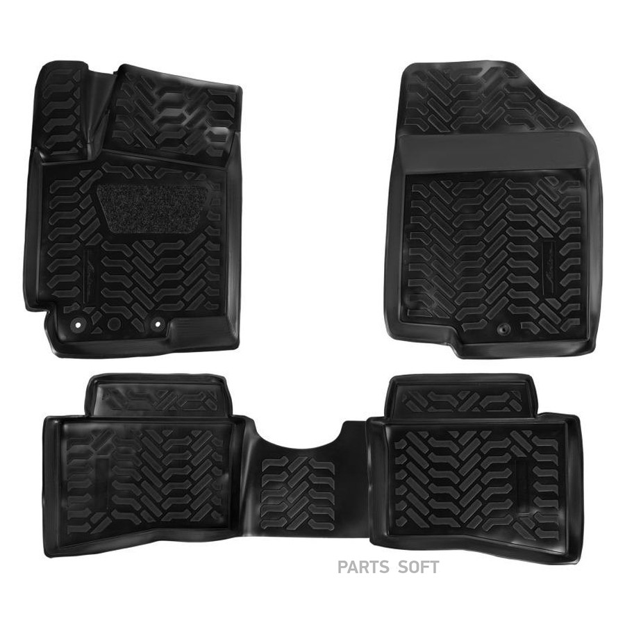 Коврики салона Hyundai Solaris 2010-2017 г.в. полимерный черный "AIRLINE" (высок. борт, крепеж, подп - AIRLINE None None